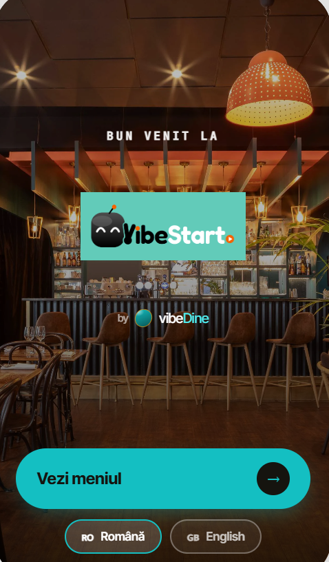 vibeDine — welcome screen